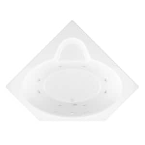 Malachite 62" x 82" Acrylic Corner Drop-In Whirlpool Bathtub in White