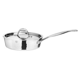 STERN 1.6 qt. Stainless Steel Saute Pan in Hammered Stainless Steel with Lid
