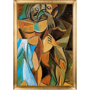 Friendship by Pablo Picasso Gold Luminoso Framed People Oil Painting Art Print 27 in. x 39 in.