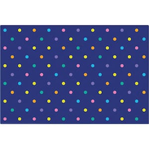 Crayola Polka Dot Blue 3 ft. 3 in. x 5 ft. Area Rug