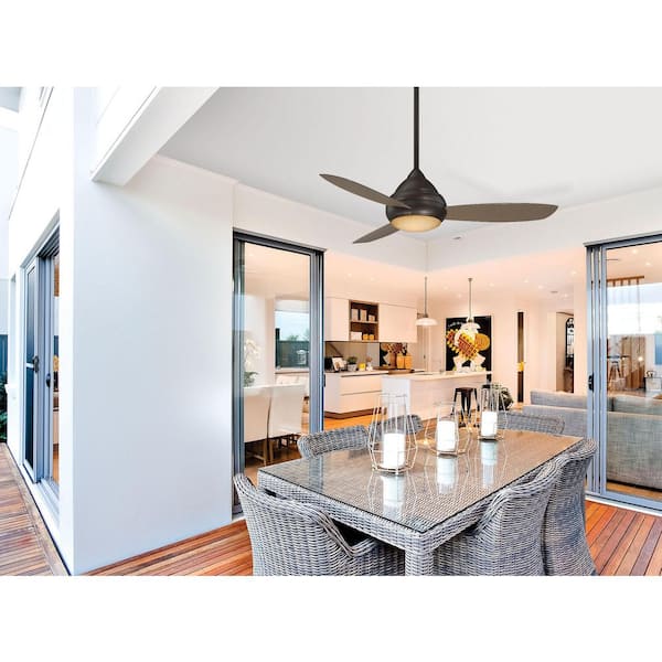 Concept I Wet 52 in. Integrated LED Indoor/Outdoor Oil Rubbed Bronze with Light Kit and Wall Control