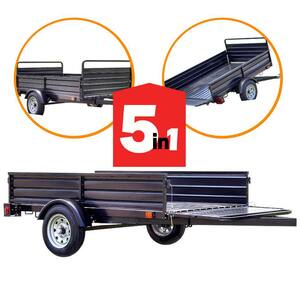 1639 lb. Payload Capacity 4.5 ft. x 7.5 ft. Utility Trailer Kit with Bed Tilt and Collapsing Ends to Extend Bed to 12 ft