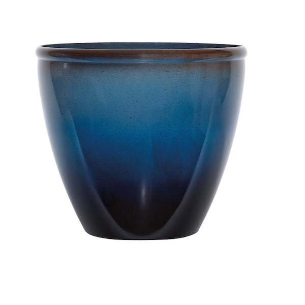 Suncast Seneca 16 in. Premium Glaze Resin Planter (Pack of 2)