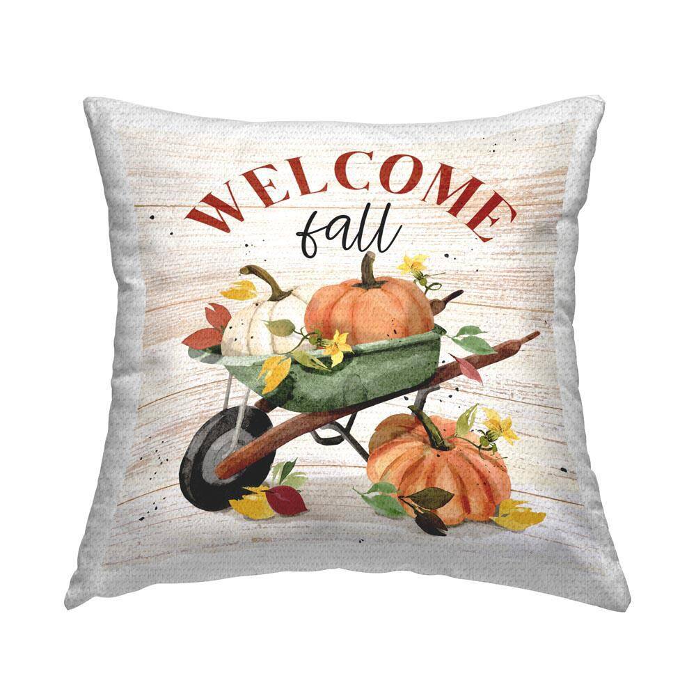 Welcome Fall Wagon Off-White Square Outdoor Throw Pillow price history on PriceWatchPro