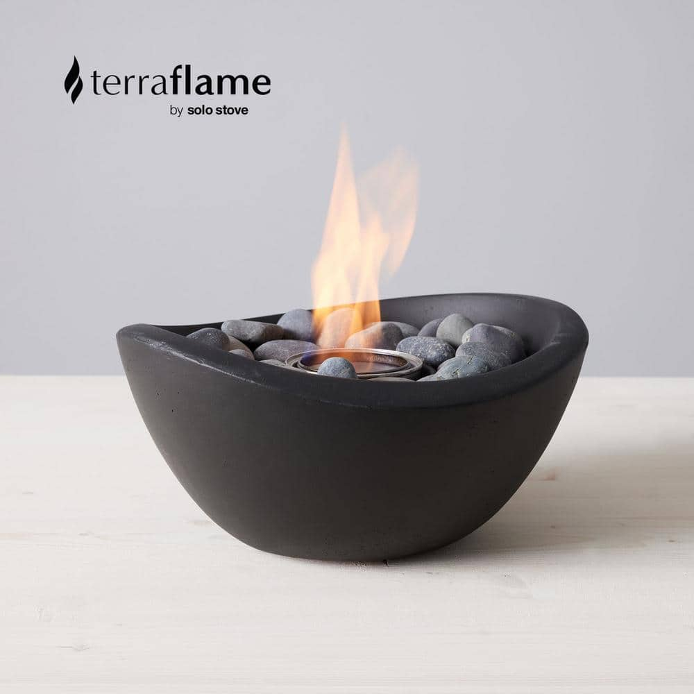 Solo Stove Wave 11 in Indoor/Outdoor Concrete Tabletop Fire Bowl in Black