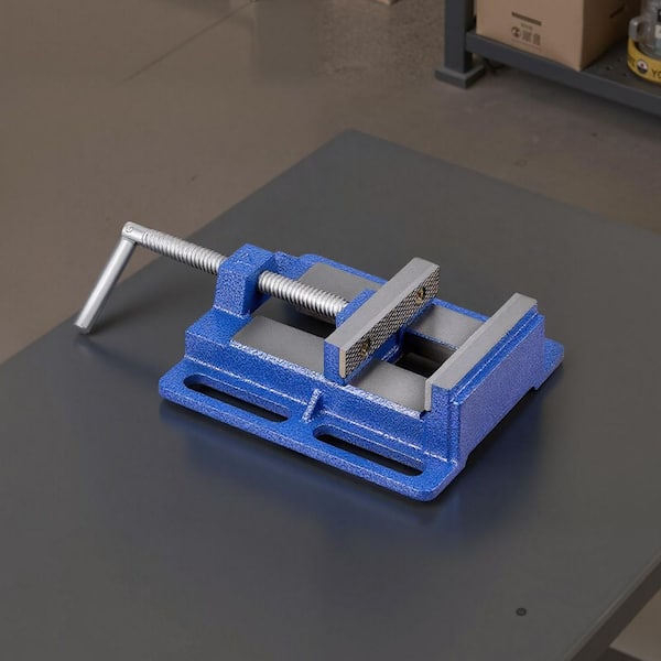 Drill Press Vise, 4 in. Jaw Width, Portable Bench Vise,Slotted Base for Easy Installation,Durable Cast Iron Construction