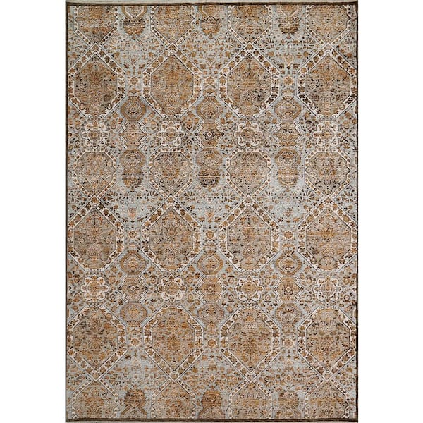 Dynamic Rugs Cullen 6 ft. 7 in. X 9 ft. 6 in. Blue/Beige Oriental Indoor Area Rug