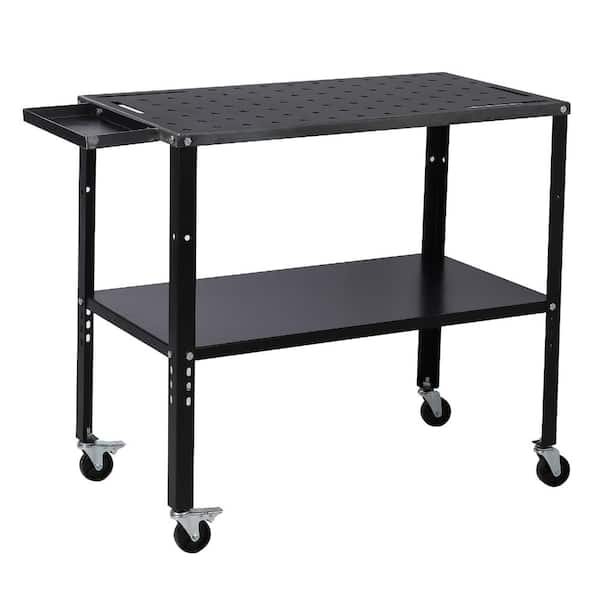 Steel Welding Table Workbench with 5/8 Fixture Holes, Adjustable Legs for Fabrication, Auto Repair, Workshop