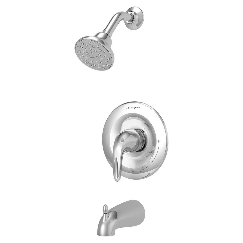 Polished Chrome Wall Mounted Tub and Shower Faucet Set