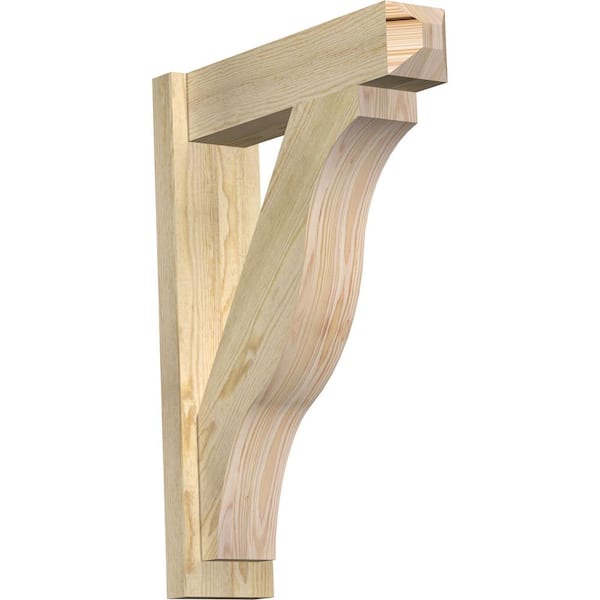 Ekena Millwork 6 in. x 30 in. x 22 in. Douglas Fir Fuston Craftsman Rough Sawn Outlooker
