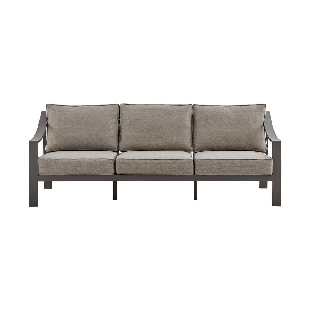 Koda Brown Aluminum Outdoor Couch with Brown Cushions