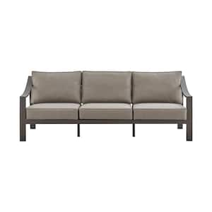 Koda Brown Aluminum Outdoor Couch with Brown Cushions