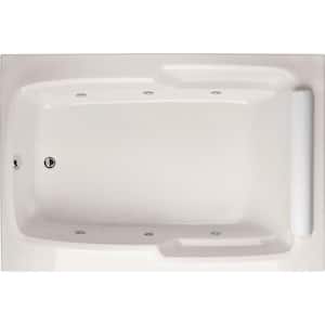 Duo 60 in. x 48 in. Rectangular Drop-In Air Bathtub with Reversiible Drain in White