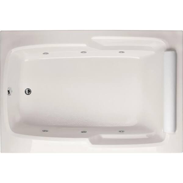 Hydro Systems Duo 72 in. W. x 48 in. Rectangular Drop-In Combination Bathtub with Reversible Drain in White