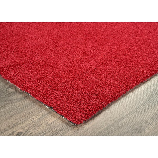 Gramercy 6 ft. x 9 ft. Classic Red Solid Color Plush Polypropylene Rectangle Bath Rug