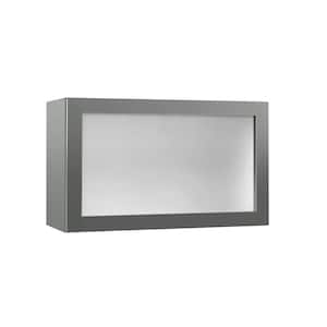 Designer Series Melvern Storm Gray Shaker Assembled Lift Door with Glass Wall Kitchen Cabinet (30 x 18 x 12 in.)
