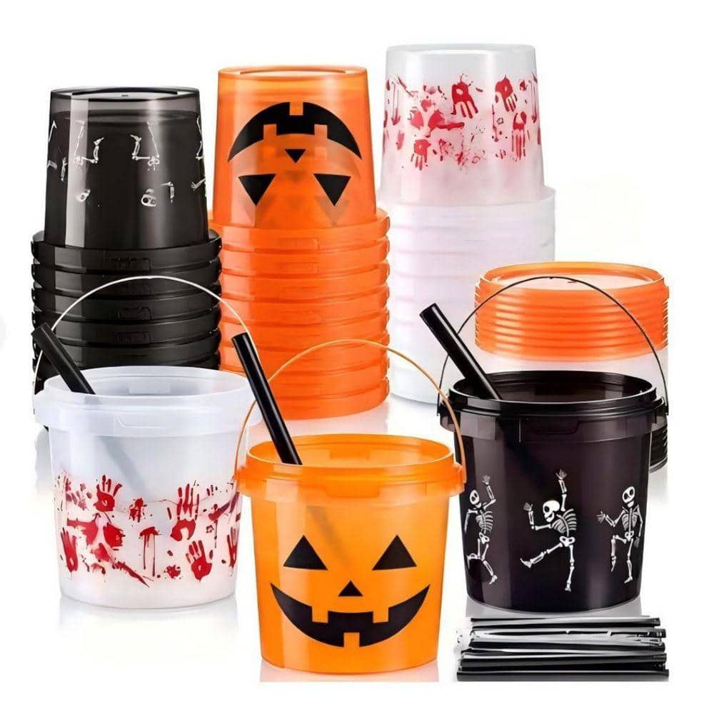 Wudkey 24-Pieces Halloween 4.21 in. 22 fl. oz. Plastic Drink