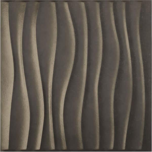 Ekena Millwork 19 5/8 in. x 19 5/8 in. Shoreline EnduraWall Decorative 3D Wall Panel, Weathered Steel (12-Pack for 32.04 Sq. Ft.)