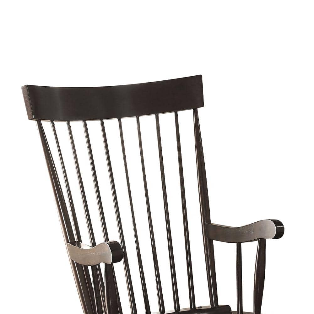 Arlo 45" Black Wooden Rocking Chair with Arms