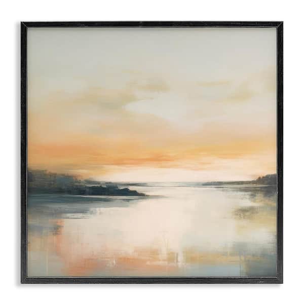 Stupell Industries Clear Sunset on Lake by Irena Orlov Black Framed Nature Giclee Art Print 24 in. x 24 in.
