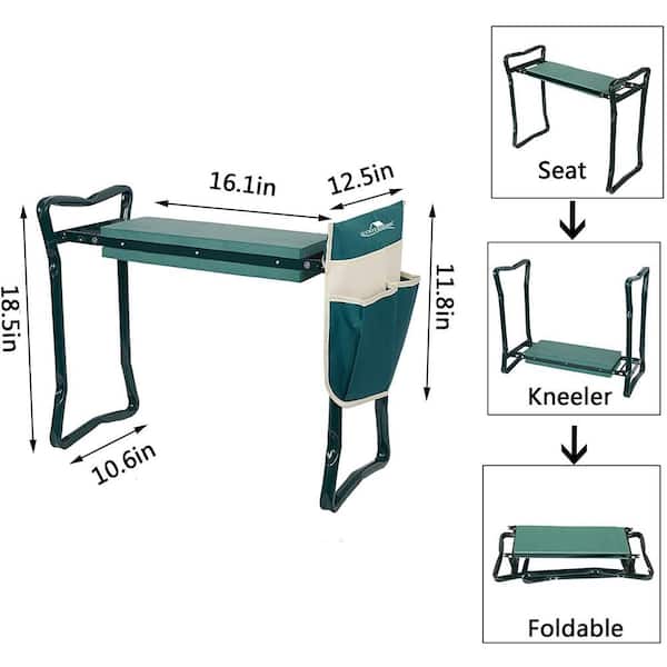 Unbranded - Garden Kneeler and Seat Folding Multi-Functional Steel Garden Stool