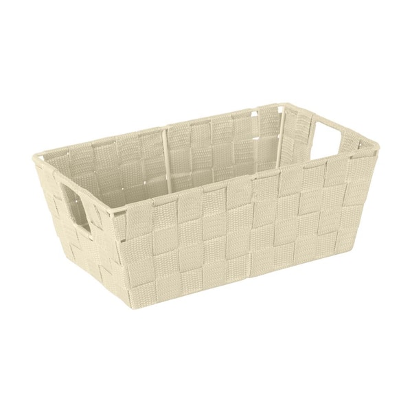 SIMPLIFY 4.5 in. H x 11.4 in. W x 6.5 in. D White Fabric Cube Storage Bin