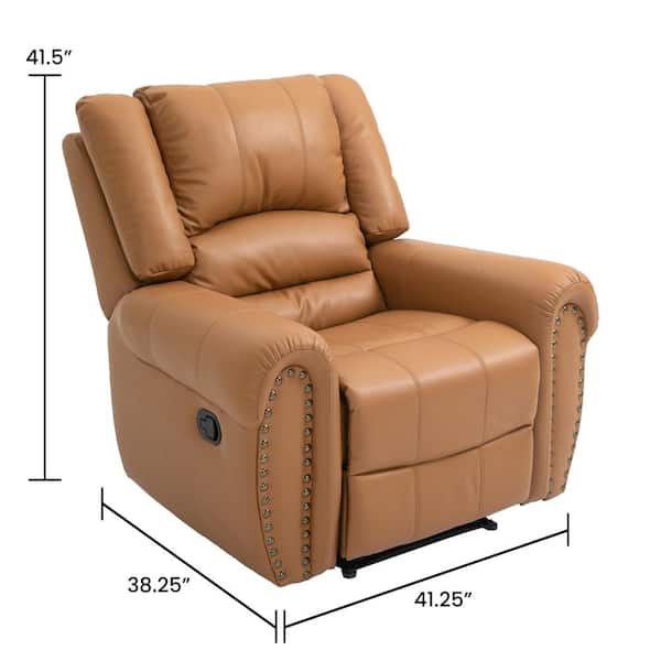 Good Gracious Tan Recliner Chair Faux, Oversized Leather Reclining Sofa
