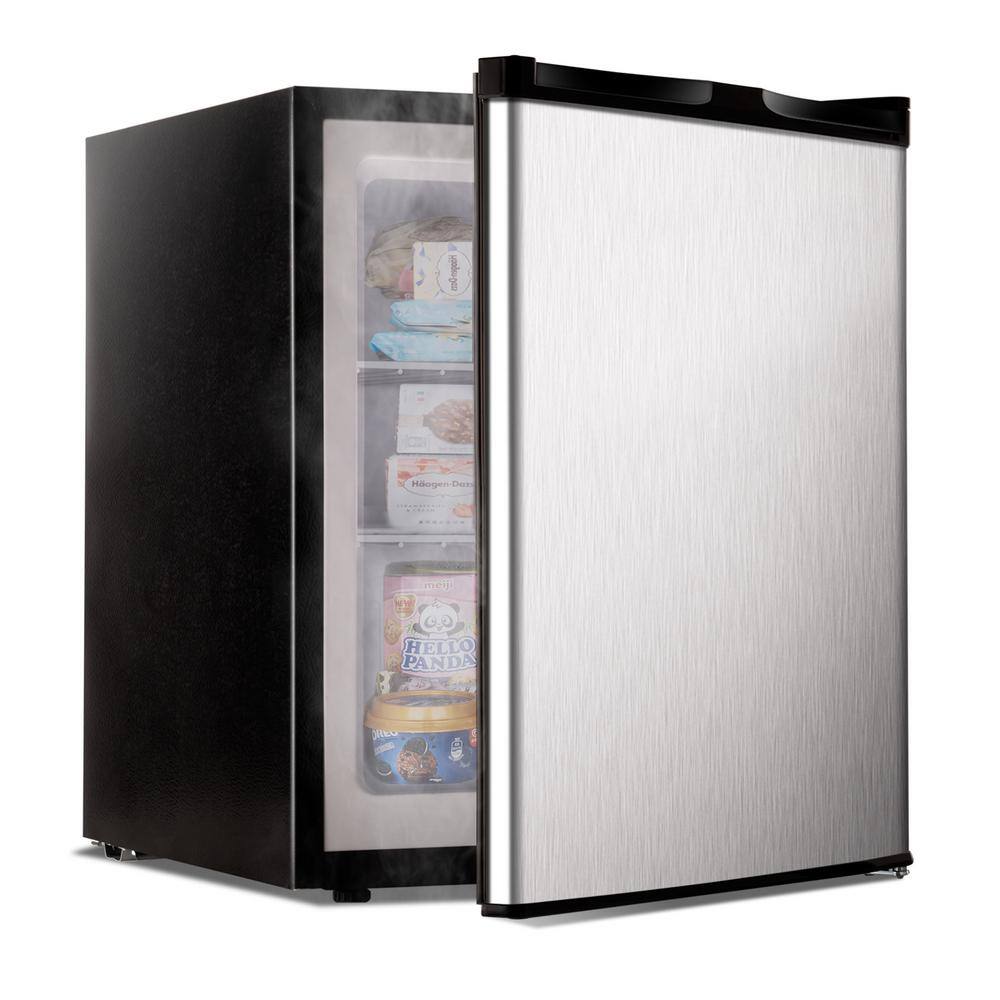 2.1 cu. ft. Compact Upright Freezer in Stainless Steel, Silver