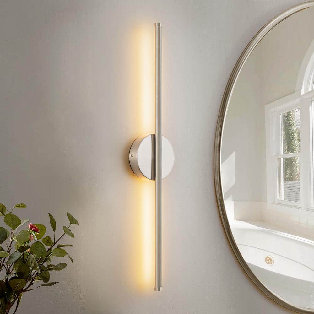 Aidan 23.6 in. 1-Light Chrome Linear Dimmable LED Wall Sconce price history on PriceWatchPro