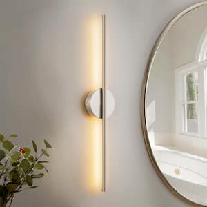 Aidan 23.6 in. 1-Light Chrome Linear Dimmable LED Wall Sconce