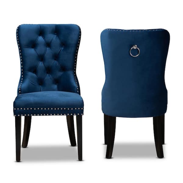 navy blue wood dining chairs