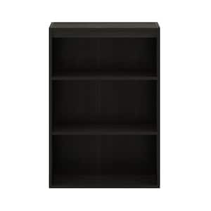 Pasir 36.1 in. Cinnamon Cherry Wood 3-Shelf Etagere Modern Bookcase