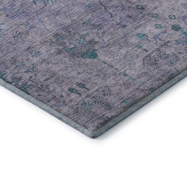 Mayfield Premium Machine Washable Abstract AMF1972 Lavender 5 ft. x 7 ft. 6 in. Area Rug