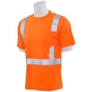9006S Men's SM Hi-Viz Orange Class 2 Short SleeveBirdseye Mesh T-Shirt