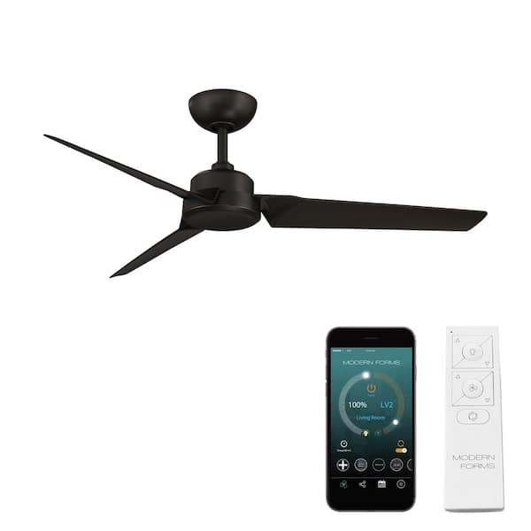 Modern Forms Roboto 52 in. Smart Indoor/Outdoor Oil Rubbed Bronze 3-Blade Standard Ceiling Fan +Remote