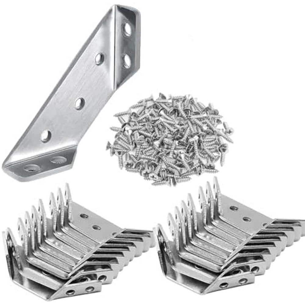Triangle Shape Support KIWDZFU 20PCS Universal Stainless Steel Triangle Corner Brace Support ...