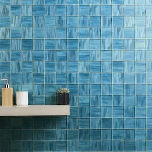 Exuma Aqua 11.81 in. x 11.81 in. Polished Glass Wall Mosaic Tile (0.97 sq. ft./Each)
