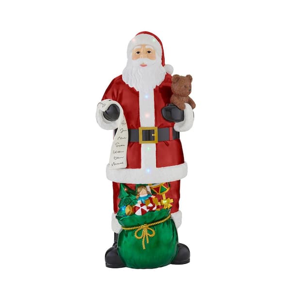 Home Accents Holiday 5 ft LED Pre-Lit Christmas Santa Standing Decor