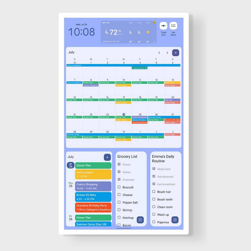 22 in. Calendar Plus Tablet, White