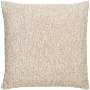 Saanvi Beige Woven Down Fill 22 in. x 22 in. Decorative Pillow