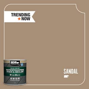 8 oz. #SC-121 Sandal Solid Color Waterproofing Exterior Wood Stain and Sealer Sample