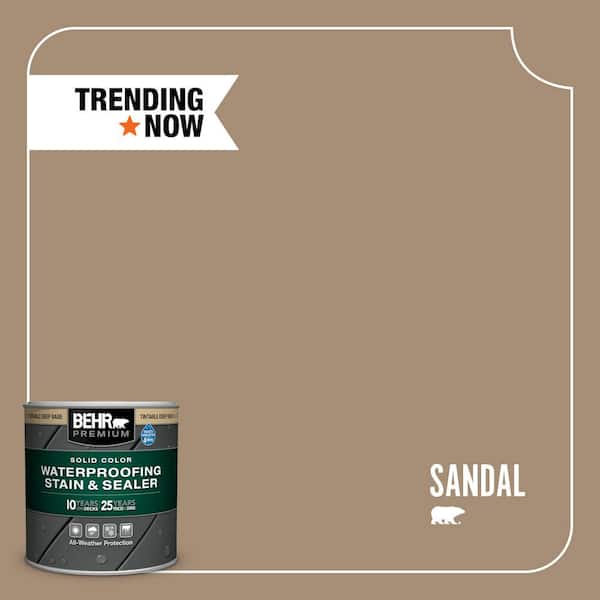 BEHR PREMIUM 8 oz. #SC-121 Sandal Solid Color Waterproofing Exterior Wood Stain and Sealer Sample