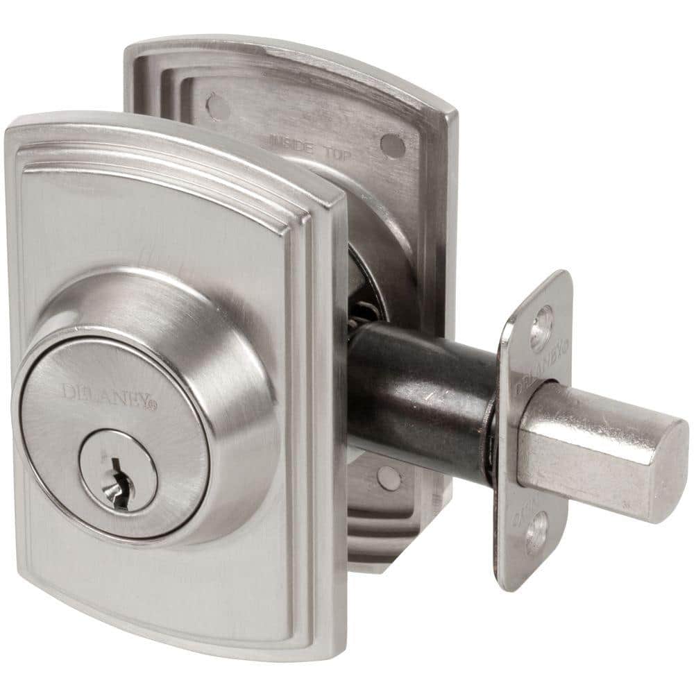 Satin Nickel Single Cylinder Deadbolt with Universal Handing