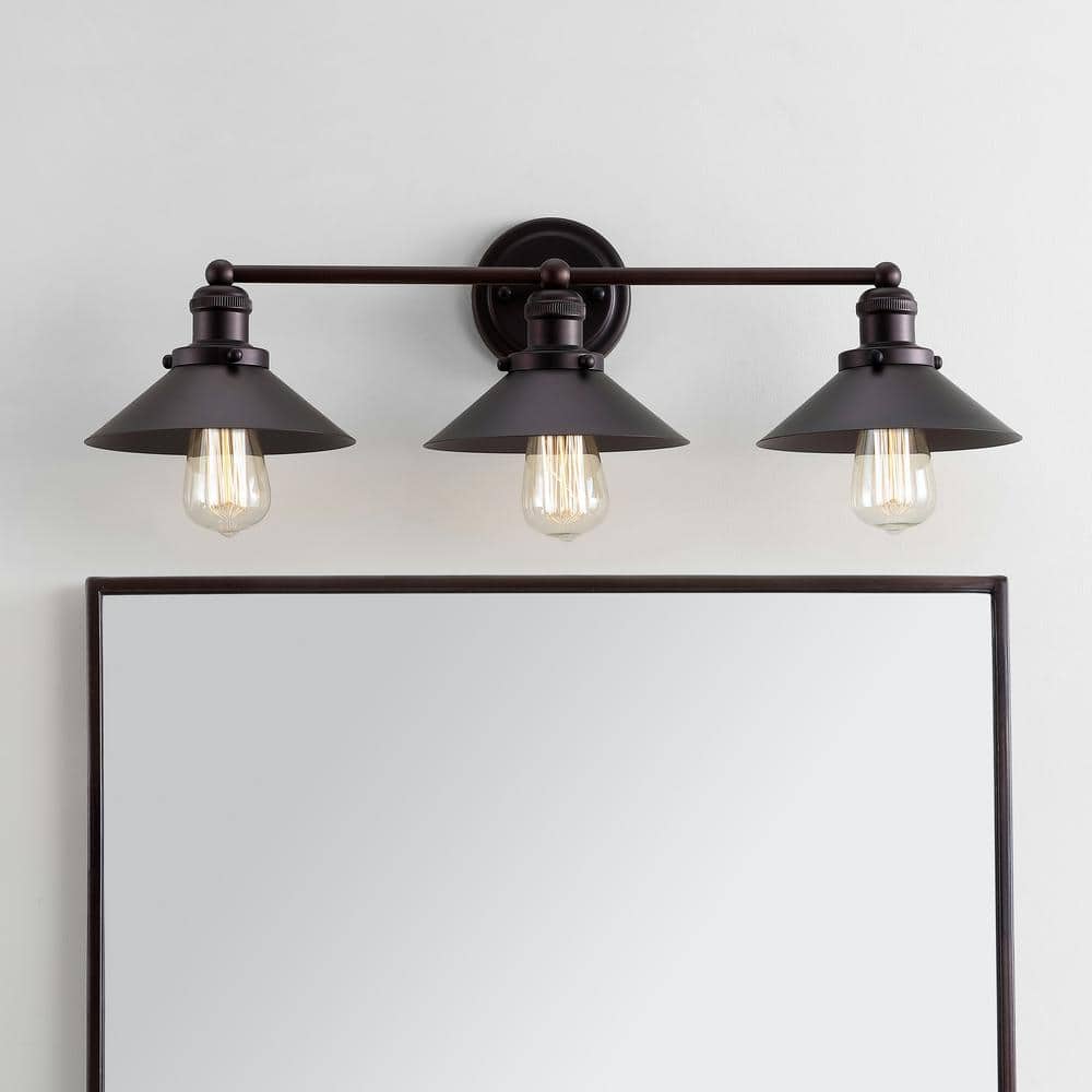 Elegant July Oil-Rubbed Bronze 3-Light Vanity Sconce with Clear Shade