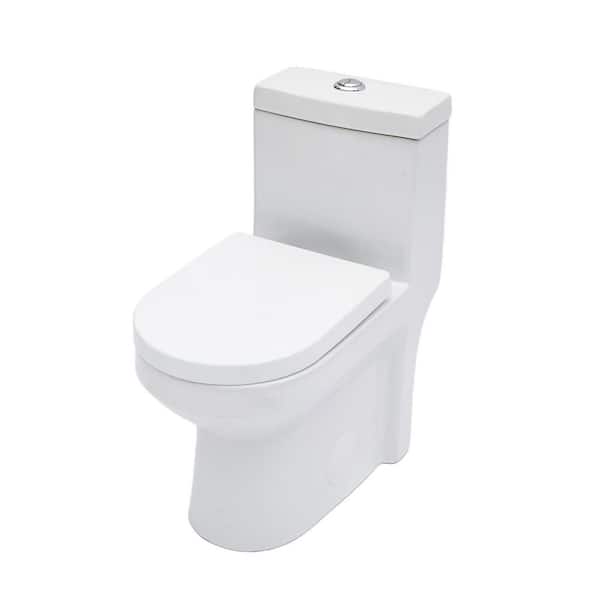 12 in. 1-piece 1.1/1.6 GPF Dual Flush Elongated Toilet in White