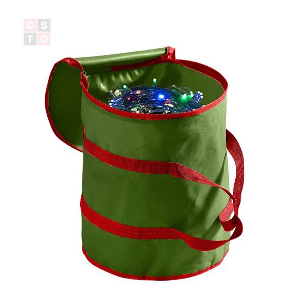 OSTO 15 in. Green Polyester 600 Denier Christmas Light Storage Bag