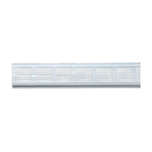 Gibraltar Building Products 2.75 in. x 96 in. Rectangular White Built-in Screen Aluminum Soffit Vent