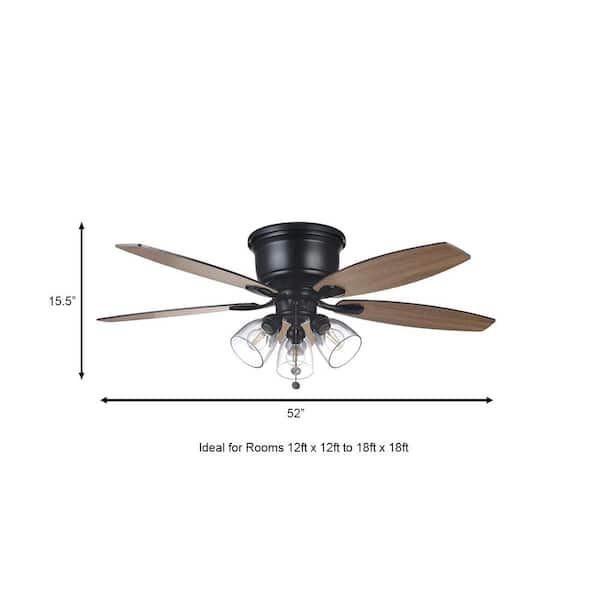 Hampton Bay Stoneridge 52 In Indoor, Black Ceiling Fan No Light Home Depot