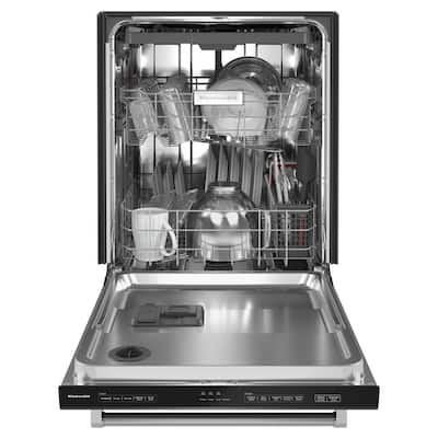 24 in. PrintShield Black Stainless Top Control Built-In Tall Tub Dishwasher with Stainless Steel Tub, 39 DBA