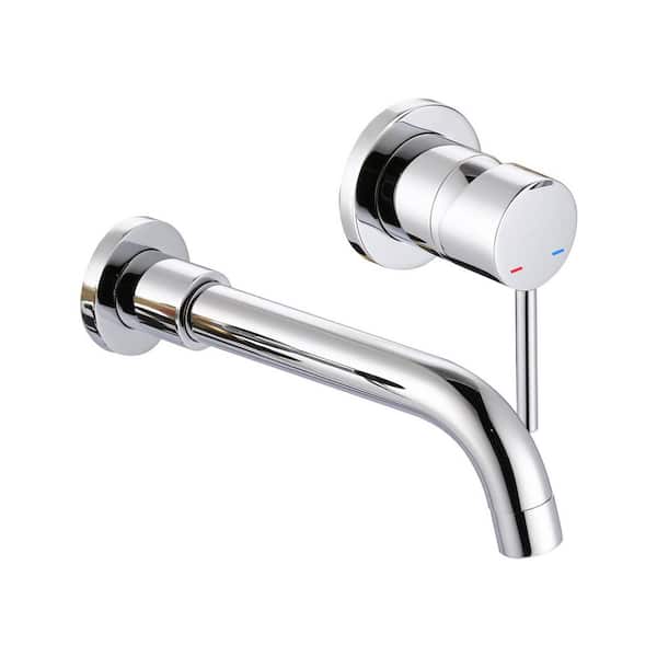 Single-Handle Wall Mounted Bathroom Faucet in Polished Chrome